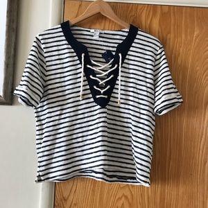 Nautical short sleeve top